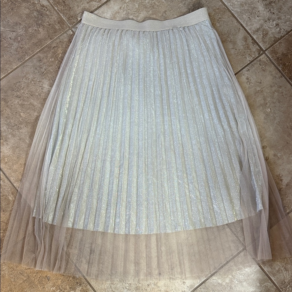 Studio West Shimmering Cream A-Line Skirt